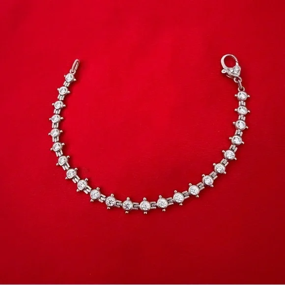 Beautiful Judith Ripka 925 Silver  CZ Bracelet - 6.5” long - Picture 3 of 6